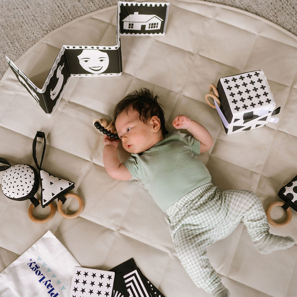 Black and white book for tummy time