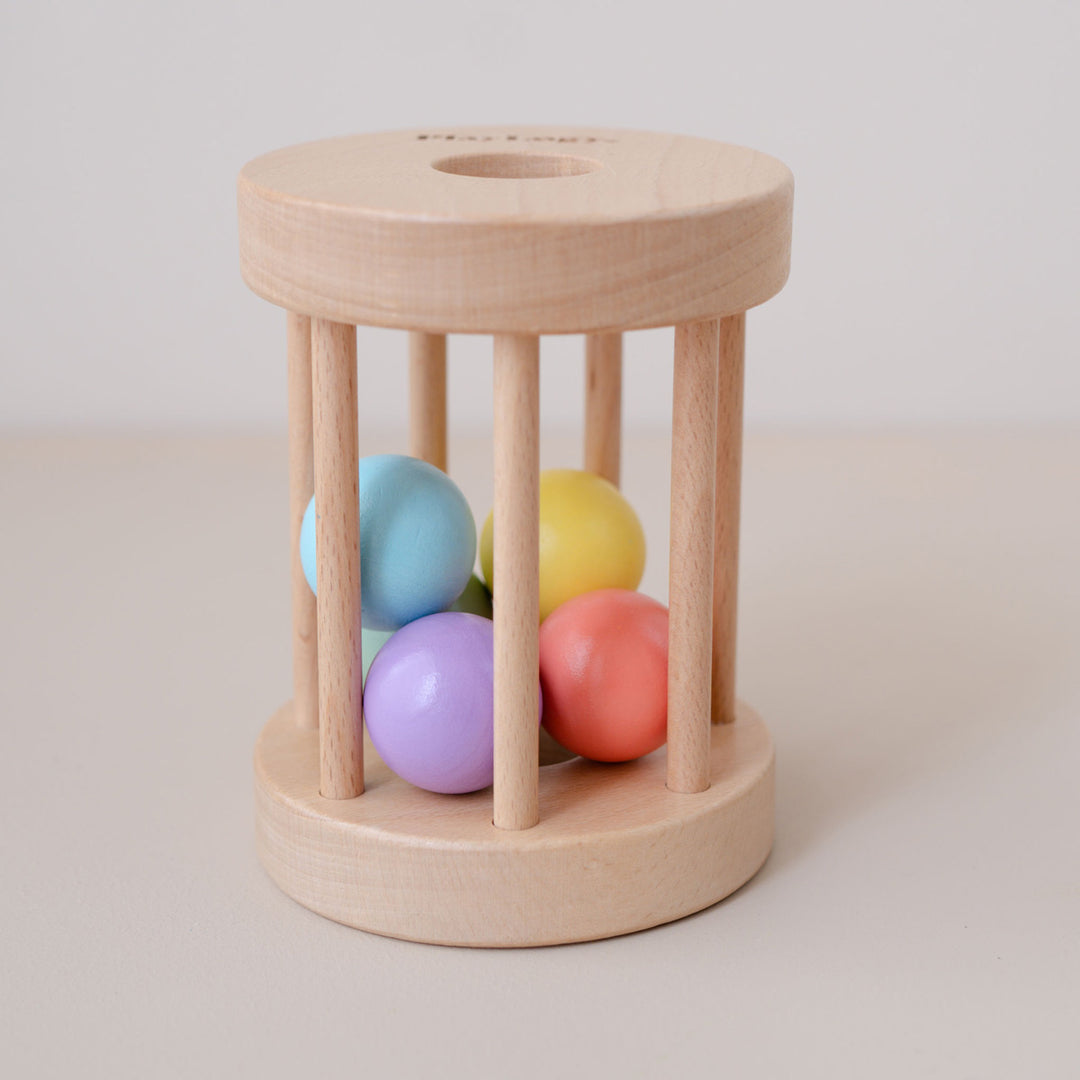 Wooden Rolling Rattle for babies