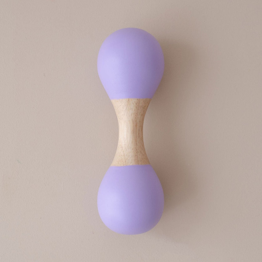Purple wooden maraca for babies