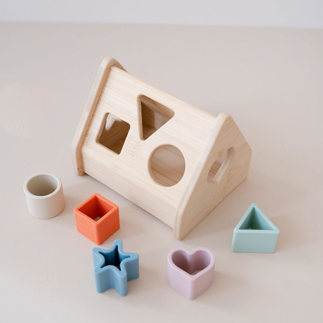 Shape sorter wooden house for babies and toddlers