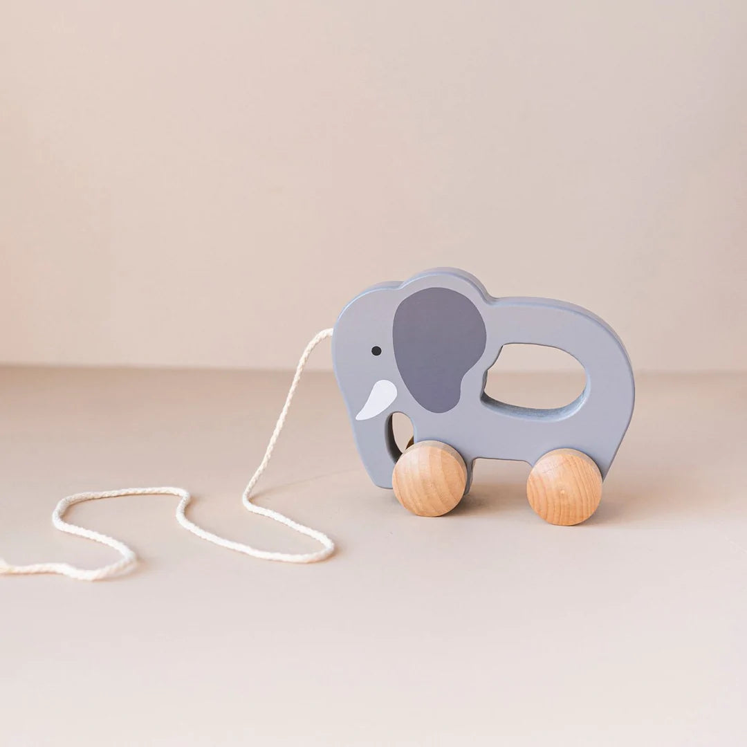 Push pull toy elephant for babies and toddlers