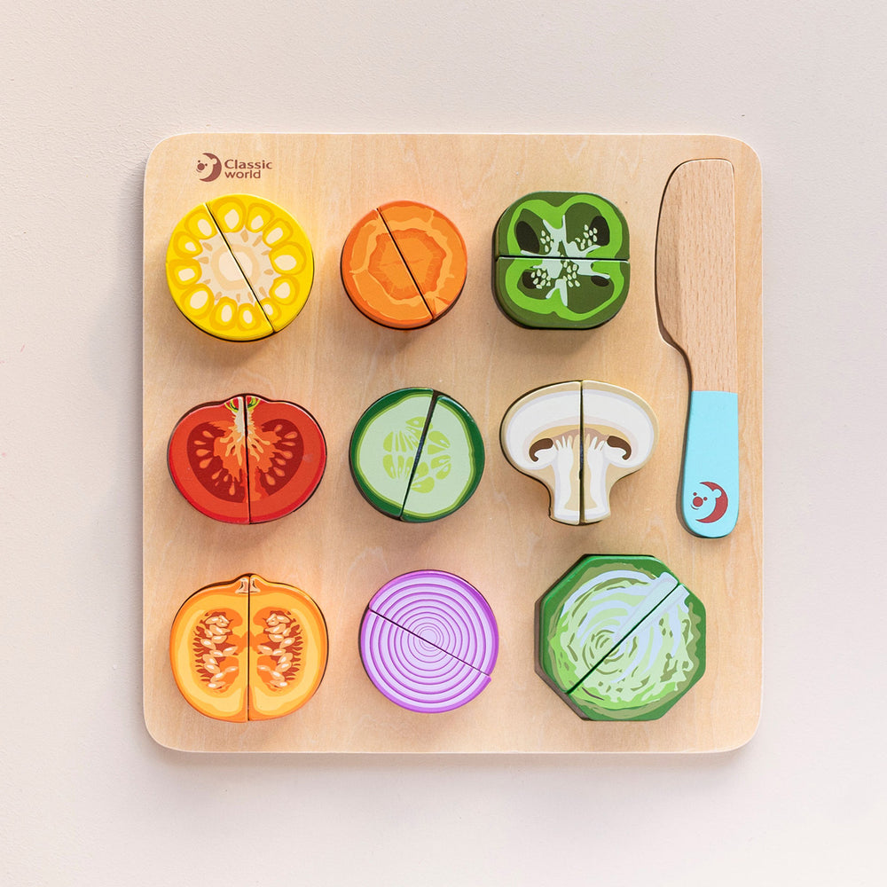 Grow & Go PlayBox Wooden Vegetable Puzzle toy for 16–18-month-olds educational development.